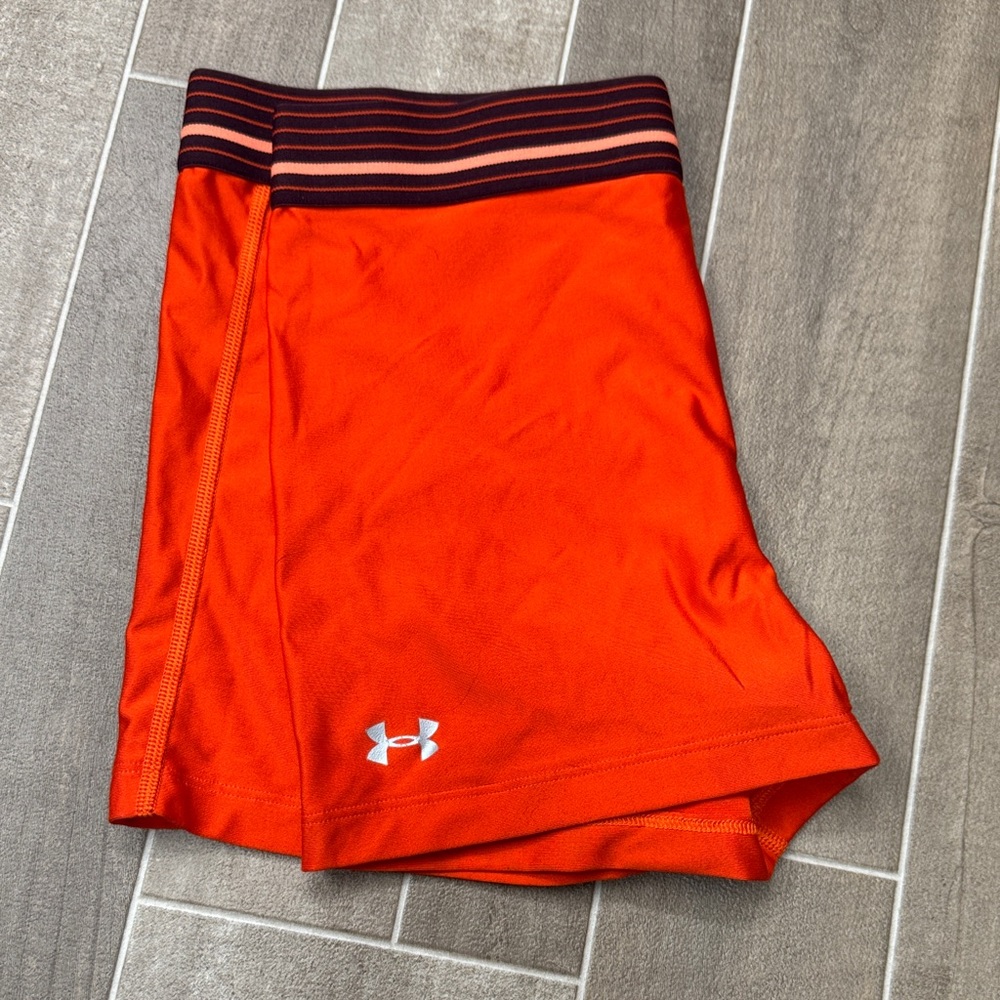 Under Armour Vibrant Orange Shorts with Striped Waistband